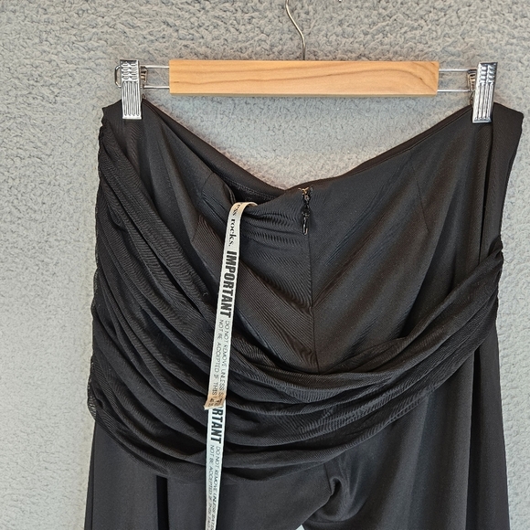 Mistress Rocks Womens Pants Sz L Black With Chiffon Overlay At Waist Back Zip - Picture 9 of 16
